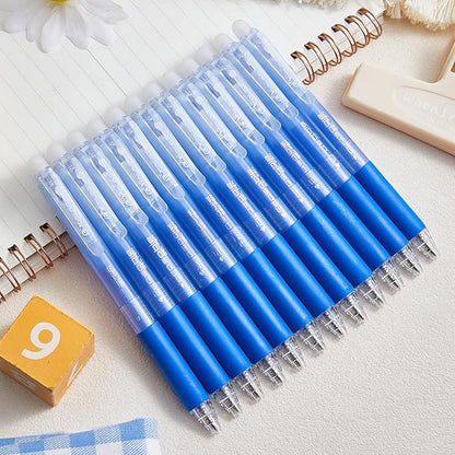12Pcs Retractable Erasable Gel Pens Clicker,Fine Point 0.7mm Smooth Writing Pens,For Writing Journaling Taking Notes School Office Home. (12Blue)