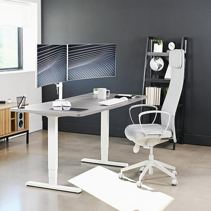 VIVO Dual Ultrawide Monitor Desk Mount, Heavy Duty Fully Adjustable Steel Stand, Holds 2 Computer Screens up to 38 inches and Max 22lbs Each, White, STAND-V038W