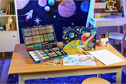 Crayola Inspiration Art Case Space Coloring Set (140pcs), Art Kit for Kids, Crayons, Markers, Pencils, Holiday for Boys & Girls, Ages 5, 6, 7 [Amazon Exclusive]