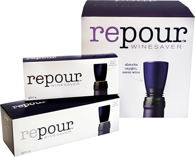 Repour Wine Saver and Stopper - Removes Oxygen, Preserving and Keeping Wine As Fresh As The Day The Bottle Was Opened (10-Pack)