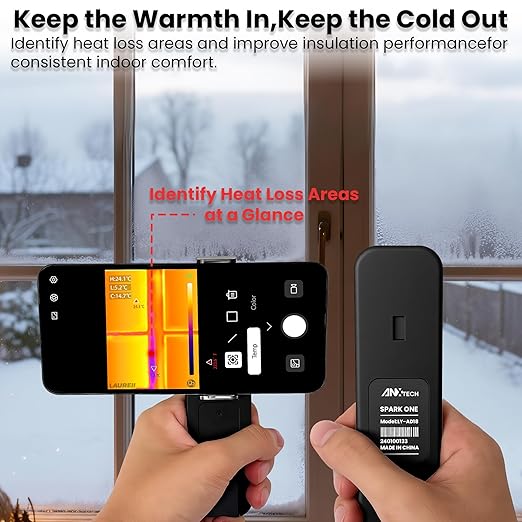 Wireless Thermal Imaging Camera, 512×384 Super Resolution, Thermal Imager for Android & iOS Smartphones, 256x192 IR Resolution, Infrared Camera Gadget for Home Inspection, HVAC, Cooking