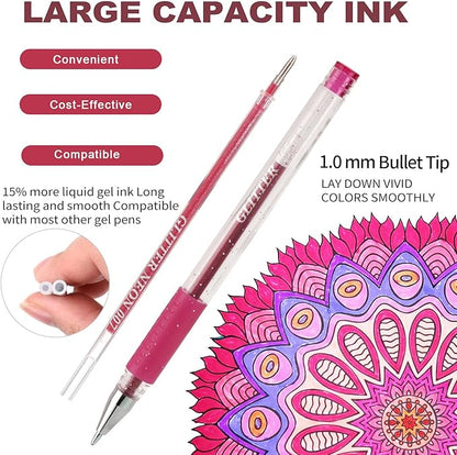 48 Pack Pastel Gel Pens, 24 Colored Gel Pen with 24 Refills,40% More Ink Write Smooth for Adults Coloring Books Drawing Doodling Scrapbooks Bullet Journaling