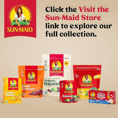 Sun-Maid Blueberry & Vanilla Yogurt Coated Raisins - (6 Pack) 0.75 oz Snack-Size Box - Yogurt Covered Dried Fruit for Lunches and Back to School Snacks