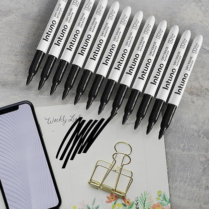 Dry Erase Markers, 108 Count Black, Fine tip, Low-Odor, Perfect for Office, Teaching, Meeting, Presentation, Classroom, Home