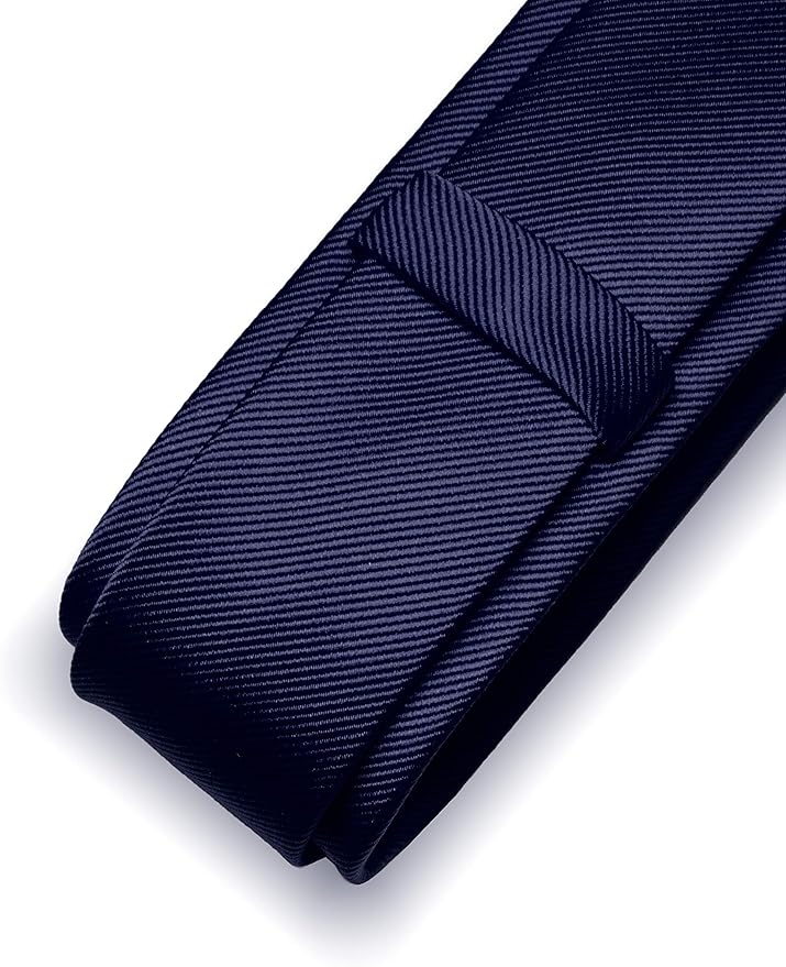 JEMYGINS 2.4" Solid Color Skinny Tie and Pocket Square with Tie Clip Sets for Men (6cm)