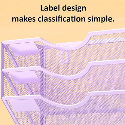 Kuntine.B 3 Pocket Wall File Holder Organizer Office Hanging Magazine Holder Wall File Organizer for Office Home (Purple, 3 Tier)