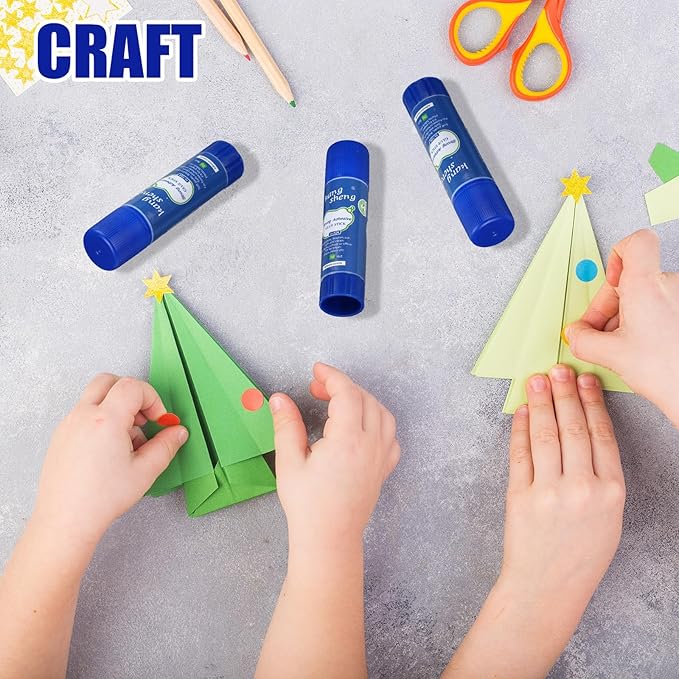Qilery 300 Pcs White Glue Stick Bulk Washable Glue Sticks for Crafts 0.3 oz Adhesive Paper Scrapbook Glue for School Supplies Office Home Art Crafts