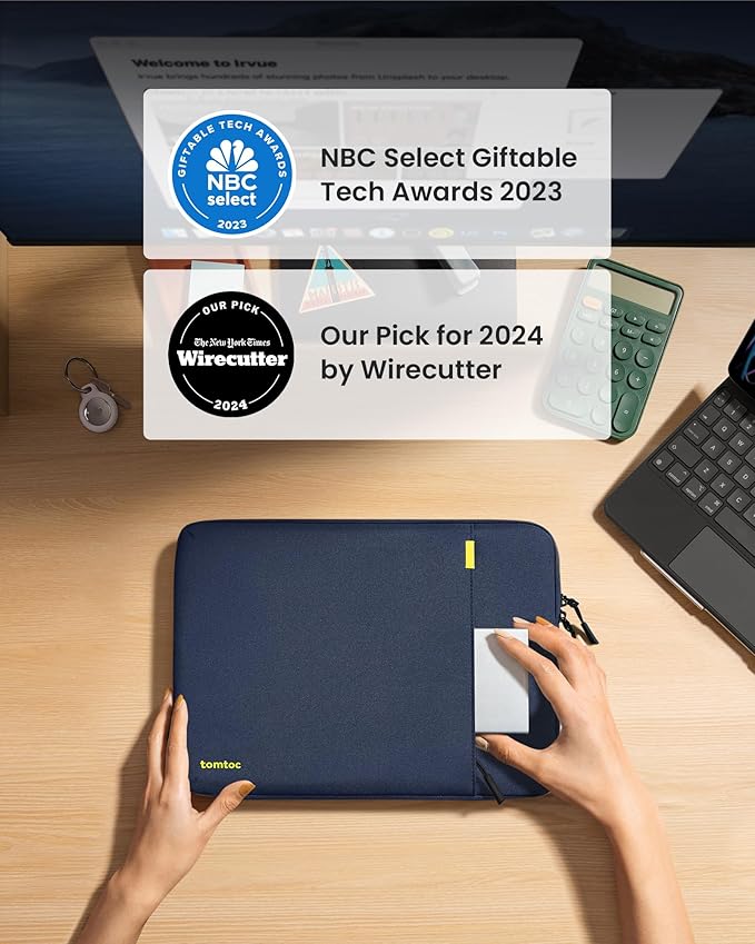 tomtoc 360 Protective Tablet Sleeve for iPad Pro 11-inch (M5/M4/4th/3rd/2nd/1st Gen) 2025, iPad Air 11-inch (M3/M2) with Magic Keyboard/Smart Keyboard Folio, 11 iPad (A16), Water-Resistant Tablet Case