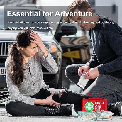 General Medi First Aid Kit - 150 Pieces Small Compact First Aid Kit Bag - Includes Instant Cold Pack, Emergency Blanket for Travel, Home, Office, Vehicle, Camping
