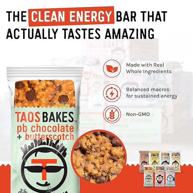 Taos Bakes - Snack Bars - Protein Bars and Fiber packed Granola Bars - Gluten Free & Non-GMO - Healthy Snacks for Adults & Kids – Convenient Trail Mix Bars (1.8 Ounce (Pack of 7), Variety Pack)