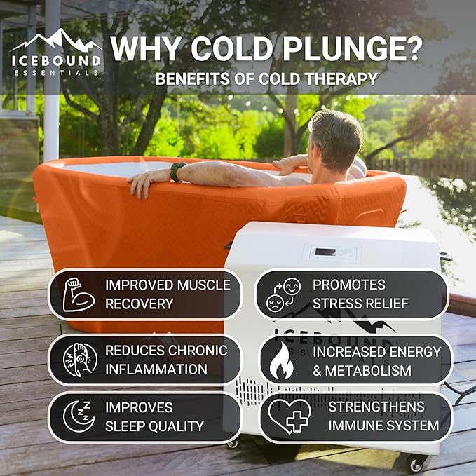 Ice Bath with Water Chiller - 1HP Efficient Hot and Cold Water Chiller for Ice Bath - Premium Ice Bath Tub with Chiller - WiFi - Filter - Ozone/UV - Cold Plunge with Water Chiller