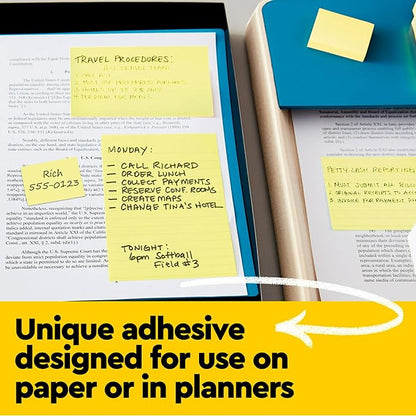 Post-it Notes, 3 in x 3 in, 12 Lined Sticky Notes Pads, 100 Sheets per Pad, The Iconic Canary Yellow Note, School Supplies and Oﬃce Products