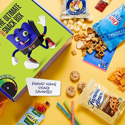 I AM Snacky - Thanksgiving Snack Box Variety Pack Care Package + Greeting Card - SNACKY'S CELEBRATION CRATE (150 Count) Birthday Sweet Treats Gift Basket, Candies Chips, Food Assortments