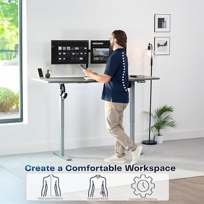 VIVO Electric 71 x 30 in Standing Desk, Memory Height Adjustment, 1B Series, Dark Gray Top Gray Frame, DESK-KIT-1G7G