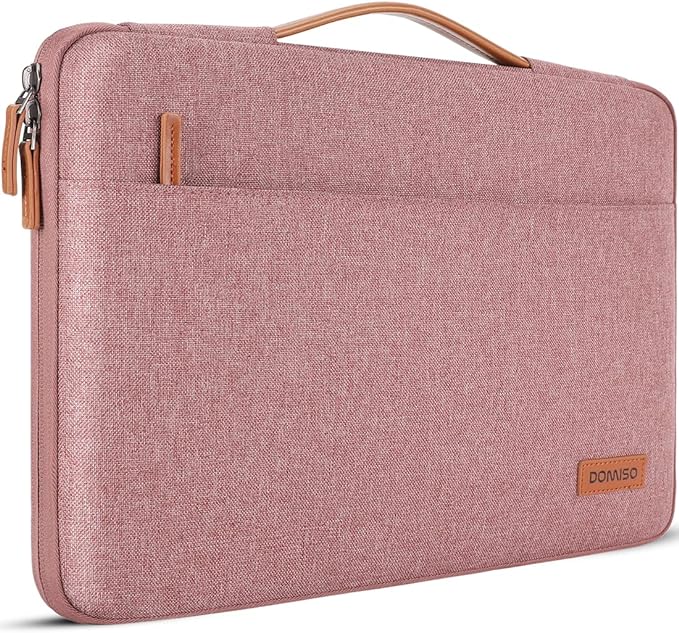 DOMISO Laptop Case Sleeve Protective Cover Compatible with MacBook Air 13 M4 M3 M2,MacBook Pro M2 M1,iPad Air/Pro,13 inch Dell,Lenovo, HP,Asus,Waterproof Computer Cases Bag with Handle,Pink