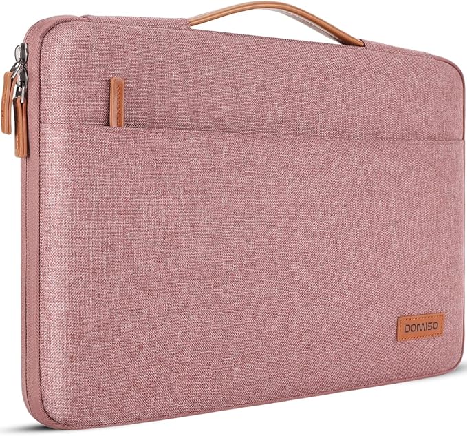 DOMISO 15.6 inch Laptop Case Sleeve Protective Cover Compatible with 16 inch MacBook Pro M4 M3 M2/Pro Max,15.6-16 inch HP Dell ASUS Lenovo Chromebook,Waterproof Computer Cases Bag with Handle,Pink