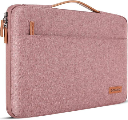 DOMISO 15.6 inch Laptop Case Sleeve Protective Cover Compatible with 16 inch MacBook Pro M4 M3 M2/Pro Max,15.6-16 inch HP Dell ASUS Lenovo Chromebook,Waterproof Computer Cases Bag with Handle,Pink