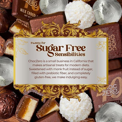 ChocZero Chocolate Hazelnut Truffles Variety Pack, Zero Added Sugar, Gluten Free, Keto Holiday Gift, High Fiber, 24 Individually Wrapped Pieces, 13 Ounce (Pack of 1)