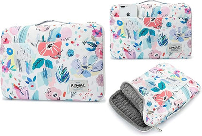 Kinmac 360° Heavy Duty Protective Laptop Sleeve Case Bag Cover with Handle for MacBook Air 13 inch,iPad Pro 13 inch and 13.3 inch HP,Dell,Lenovo,Asus,Acer Laptop (Flowers)