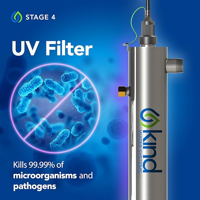 Whole House Salt-Free Water Softener and Filter Combo - High Performing Coconut Shell Carbon Block Filtration - for Homes with Up to 5 Bathrooms - Easy Installation with UV Light