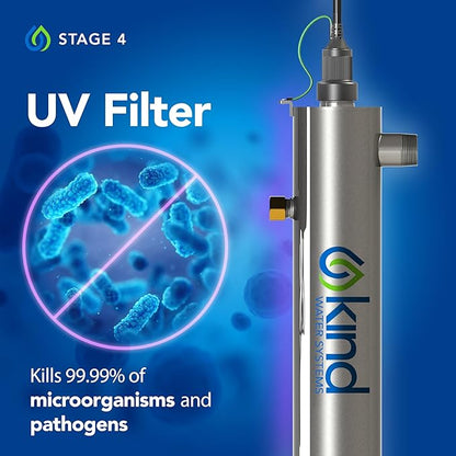Whole House Salt-Free Water Softener and Filter Combo - High Performing Coconut Shell Carbon Block Filtration - for Homes with Up to 5 Bathrooms - Easy Installation with UV Light