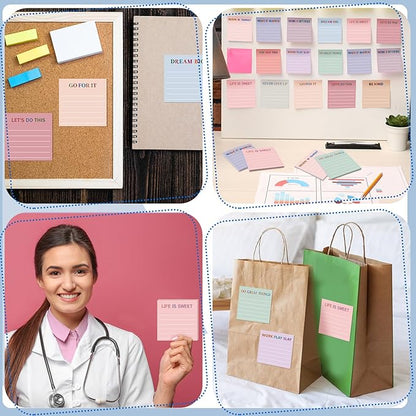 Yinder 24 Pcs Inspirational Sticky Notes Christmas Stocking Stuffers Motivational Sticky Notes Pad Employee Appreciation Gift Bulk for Teacher Nurse Coworker Office 3 x 3'' (Motivational,Aesthetics)