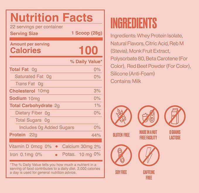 SEEQ Clear Protein Powder - Juicy Peach - 22 Servings - 22g Clear Whey Protein Isolate - Zero Sugar - 0g Lactose - Allergen Friendly - GLP1 Support - Bone Health - Muscle Post Workout Recovery