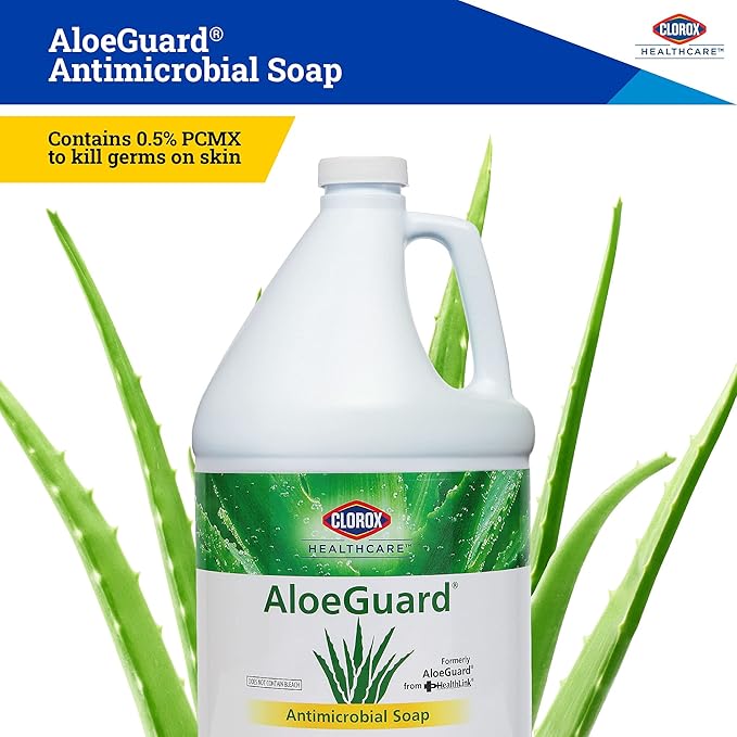 CLOROX Healthcare AloeGuard Antimicrobial Hand Soap for Healthcare Professionals - Liquid Hand Wash for Everyday Use with Aloe Vera to Soothe & Moisturize Hands, 128 Fl Oz