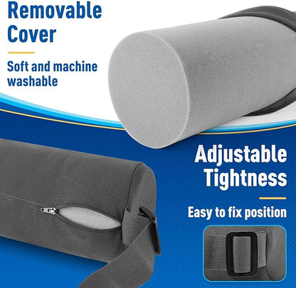 Seat Cushion, Lumbar Roll Support Pillow for Office Chair, Car, Gaming Chair, Memory Foam Back Cushion with Washable Cover for Relieving Back Pain & Improving Posture,Grey
