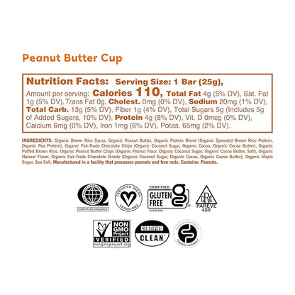 GoMacro Kids MacroBar Organic Vegan Snack Bars – Peanut Butter Cup & Chocolate Chip Cookie Dough (0.90 Ounce Bars, 7 Count) (Pack of 2)