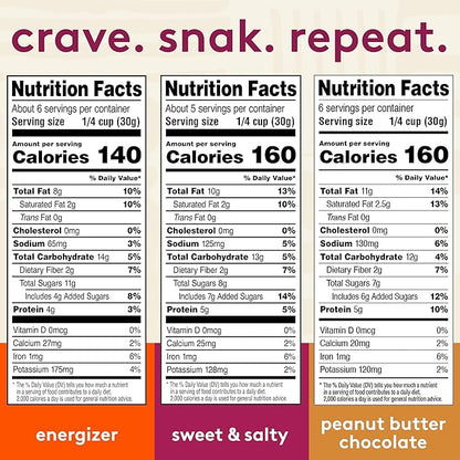 Snak Club Trail Mix Variety Pack, Protein Snacks, Includes Energizer Trail Mix, Sweet and Salty, and Peanut Butter Chocolate, 6 Pack