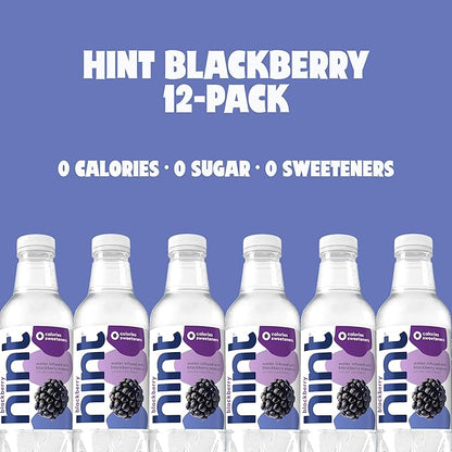 Hint Water Blackberry, Pure Water Infused with Blackberry, Zero Sugar, Zero Calories, Zero Sweeteners, Zero Preservatives, Zero Artificial Flavors, 16 Fl Oz (Pack of 24)