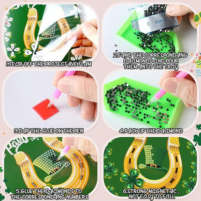 Saillong 12 Pack Valentines Diamond Painting Greeting Card Kits DIY Diamond Art Cards St Patricks Day Easter 5d Diamond Painting Cards with Envelopes for Adults DIY Crafts Family Friend Holiday Gifts