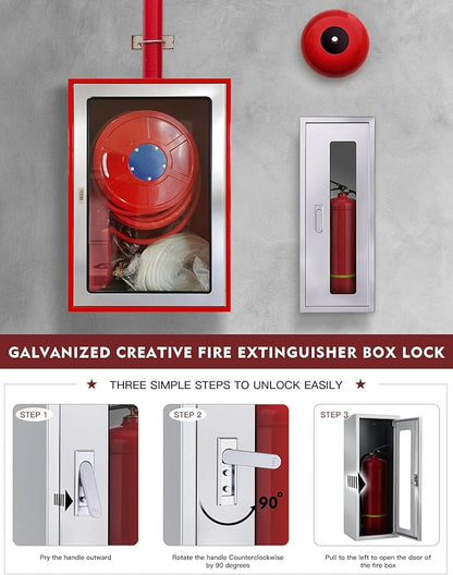 Fire Extinguisher Cabinet ,Wall Mount Fire Extinguisher Box ,Surface Mounted, 25-9/16" H x 9-13/16" W x 6-7/8" D Heavy Duty Fire Extinguisher Mount Stainless Steel (Stainless Steel Color)