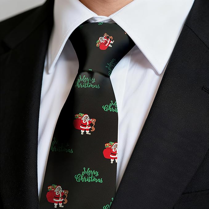 Fineknot Black Ties for Men, Formal Neckties for Men, Solid Color Mens Ties for Business, Wedding, Party, Mens Neck Tie