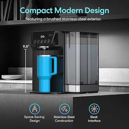 Brio Sparkling 600 Countertop Water Cooler 2 Stage Filter System & UV Water Sterilizer | Reduces PFAS & Microplastics | Instant Hot, Cold, Room Temperature and Sparkling Water Tank + Direct Water Line