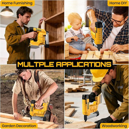 18 Gauge Cordless Brad Nailer & Staple Gun for Dewalt 20V MAX Battery(No Battery), 2 in 1 Electric Nail Gun with 1000 Brad Nails and 1000 Staples for Home Improvement, DIY and Woodworking