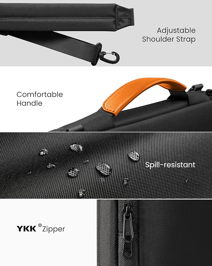 tomtoc 360 Protective Laptop Shoulder Bag for 15-inch 2025 MacBook Air M4/A3241, M3/A3114, M2/A2941, 15 Inch Dell XPS,15-in Microsoft Surface Laptop 7/6/5, Water-Resistant Laptop Accessory Sleeve Case