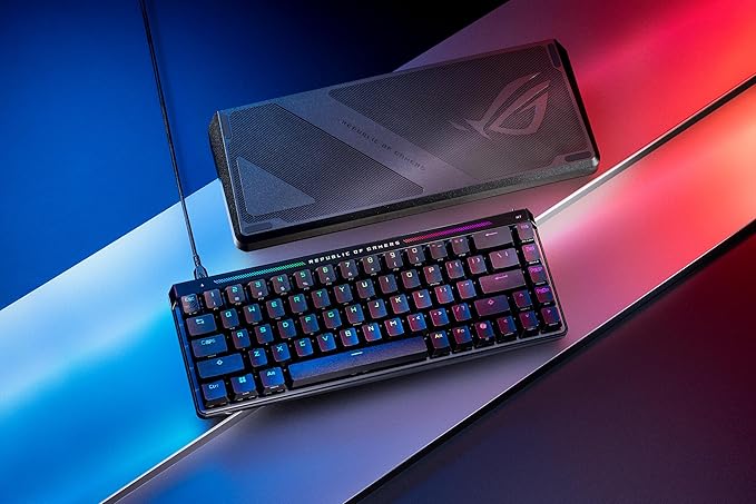 ASUS ROG Falchion Ace HFX 65% Hall Effect Gaming Keyboard – HE Magnetic Switches, Rapid Trigger, 8000 Hz Polling, Three-Layer Dampening Foam, Touch Panel, Protective Cover