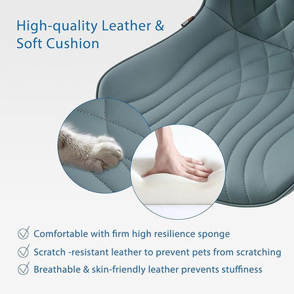 YOUNIKE Office Chair Armless Desk Chair with Wheels, Home Office Computer Task Chair, Modern Faux Leather Upholstered Vanity Chair, Adjustable Swivel Rolling Office Chairs, Slate Blue