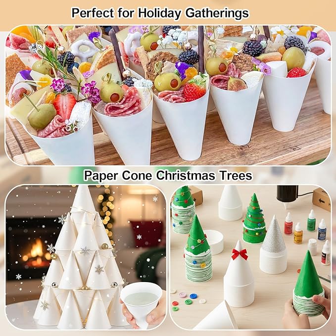 Roshtia 200 Pcs 4 oz Snow Cone Cups Paper Thicken Disposable with 1 Cups Dispenser Pull Type Wall Mount Cup Holder Paper for Restaurants, Home, and Office, and Shaved Ice, Cold (White)