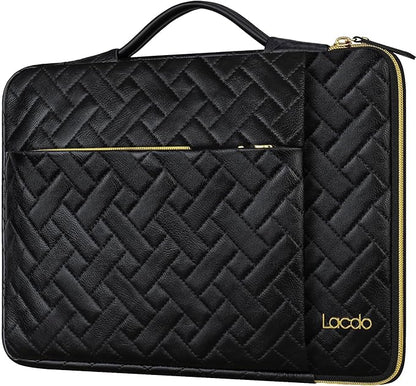 Lacdo 360° Protective 16 Inch Laptop Sleeve Case for 16 Inch HP ASUS Acer Dell Laptop/HP Pavilion Envy/ThinkPad IdeaPad/Acer Swift/ASUS Vivobook/Dell Computer Bag, Elegant Black
