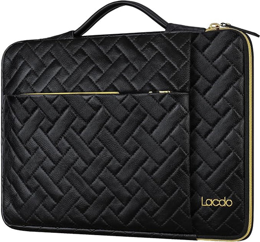Lacdo 360° Protective Laptop Sleeve Case for 14 inch New MacBook Pro M5/M4/M3/M2/M1 Chips Pro Max A3434 A3112 A3401 A3185 A2918 2025-2021, 13.8" Surface Laptop Copilot+PC Computer Bag, Elegant Black