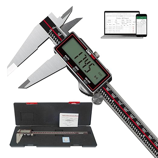 GemRed Wireless Digital Caliper, 300mm Stainless Steel Precision Measuring Tool with Data Output, Inch/MM Conversion, Zero Reset, Auto Off, for DIY, Woodworking, Jewelry Making