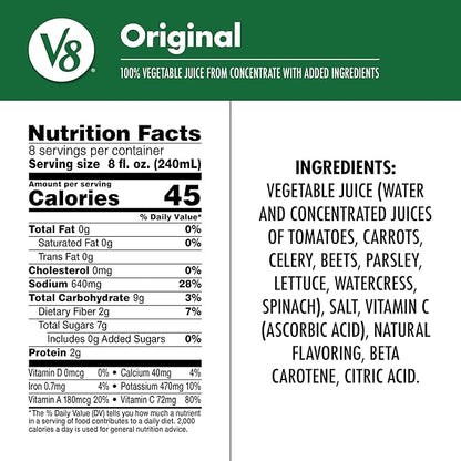 V8 Original 100% Vegetable Juice, 64 fl oz Bottle