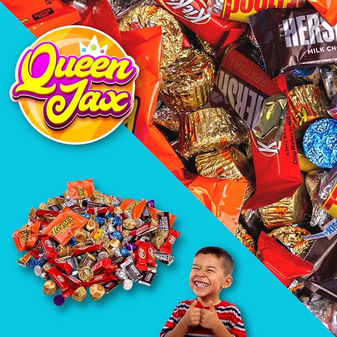 Hershey Chocolate Candy Variety Pack- 10 Lb - Dark Chocolates & Milk Chocolates - Hershey Kisses, Reese, Kitkat + More! - Halloween Candy Bulk - Chocolate Bar, Individually Wrapped