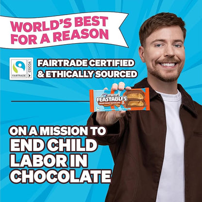 Feastables MrBeast Peanut Butter Cups, Milk Chocolate & Creamy Peanut Butter Filling, Cups for Adults & Kids, Chocolate Candy for Snacks, Gifts, or Dessert, Made With Fairtrade Cocoa, 2 Pack, 24 Count