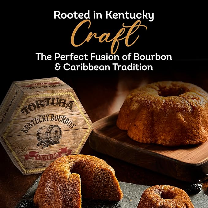 TORTUGA Kentucky Bourbon Butter Cake - 16oz Cake - 4 Pack - The Perfect Premium Gourmet Gift for Stocking Stuffers, Gift Baskets, and Christmas Gifts - Great Cakes for Delivery