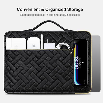 Lacdo 360° Protective 15-15.6 Inch Laptop Sleeve Case for Acer HP Dell ASUS Laptop, Acer Aspire 15, HP Pavilion/Envy 15, Dell Inspiron 15, ThinkPad/IdeaPad 15, ASUS Zenbook Computer Bag, Elegant Black