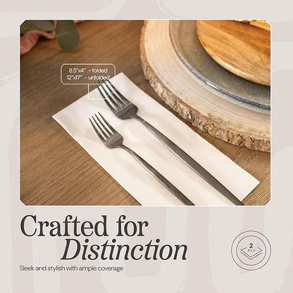 Disposable Dinner Napkins White Paper, [150 Pack] 12" x 17" 2-Ply Quilted Colored Paper Napkins For Wedding, Reception, Bathroom, Party Or Event
